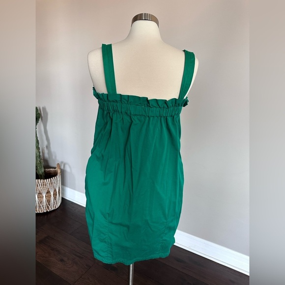 Everlane Paperbag Tank Dress Organic Cotton Removable/Adjustable Straps Green LG - Picture 11 of 16